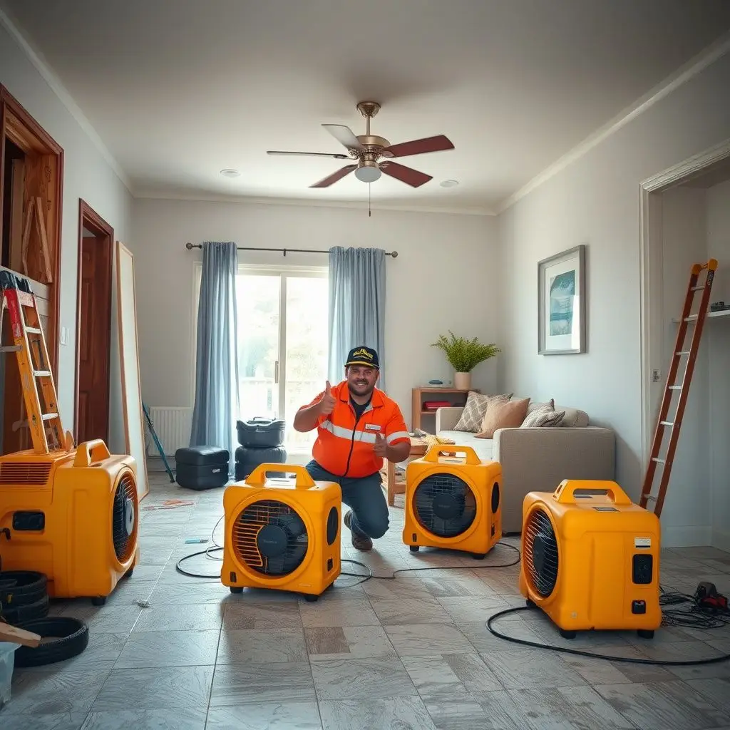 A technician using a professional moisture meter to check for hidden water saturation behind a plaster wall in a Pasadena home.
